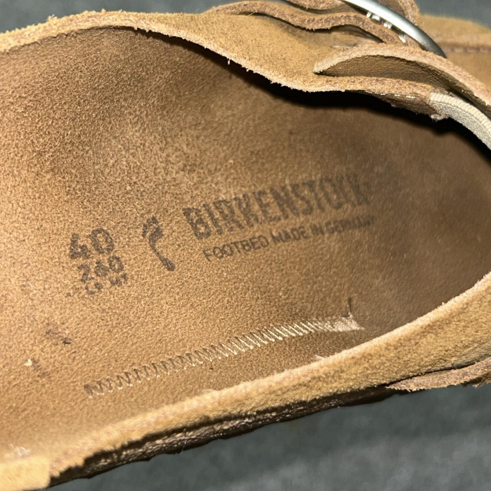 Birkenstock Shoes Womens Size 9 Brown Suede Clog Mule Slip On Buckle Comfort - Picture 3 of 14